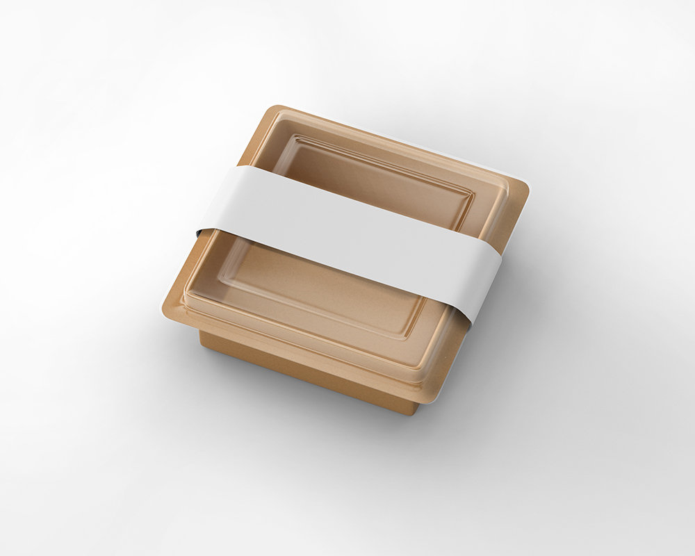 Top Sight of Square Food Container Mockup FREE PSD