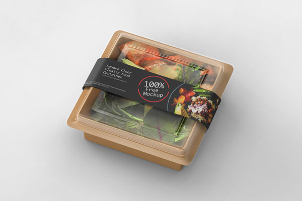 Top Sight of Square Food Container Mockup FREE PSD