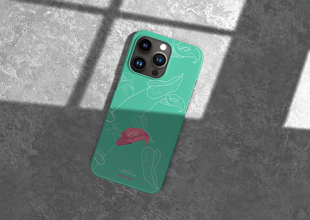 IPhone Case Mockup Generator Top View With Pretty Background