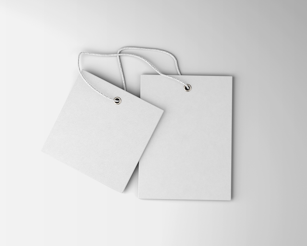 Top View of 2 Label Tags Mockup with Different Sizes FREE PSD