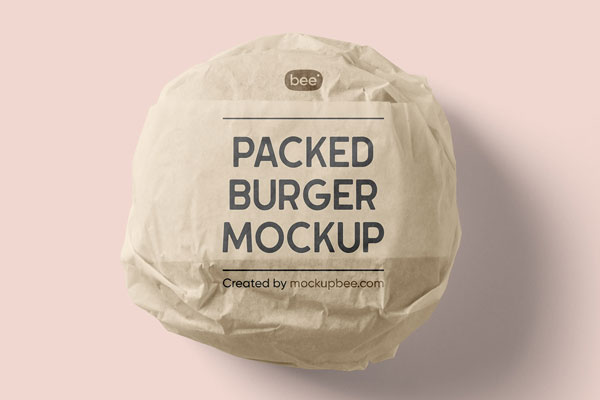 Top View of a Packed Burger Wrap Mockup FREE PSD