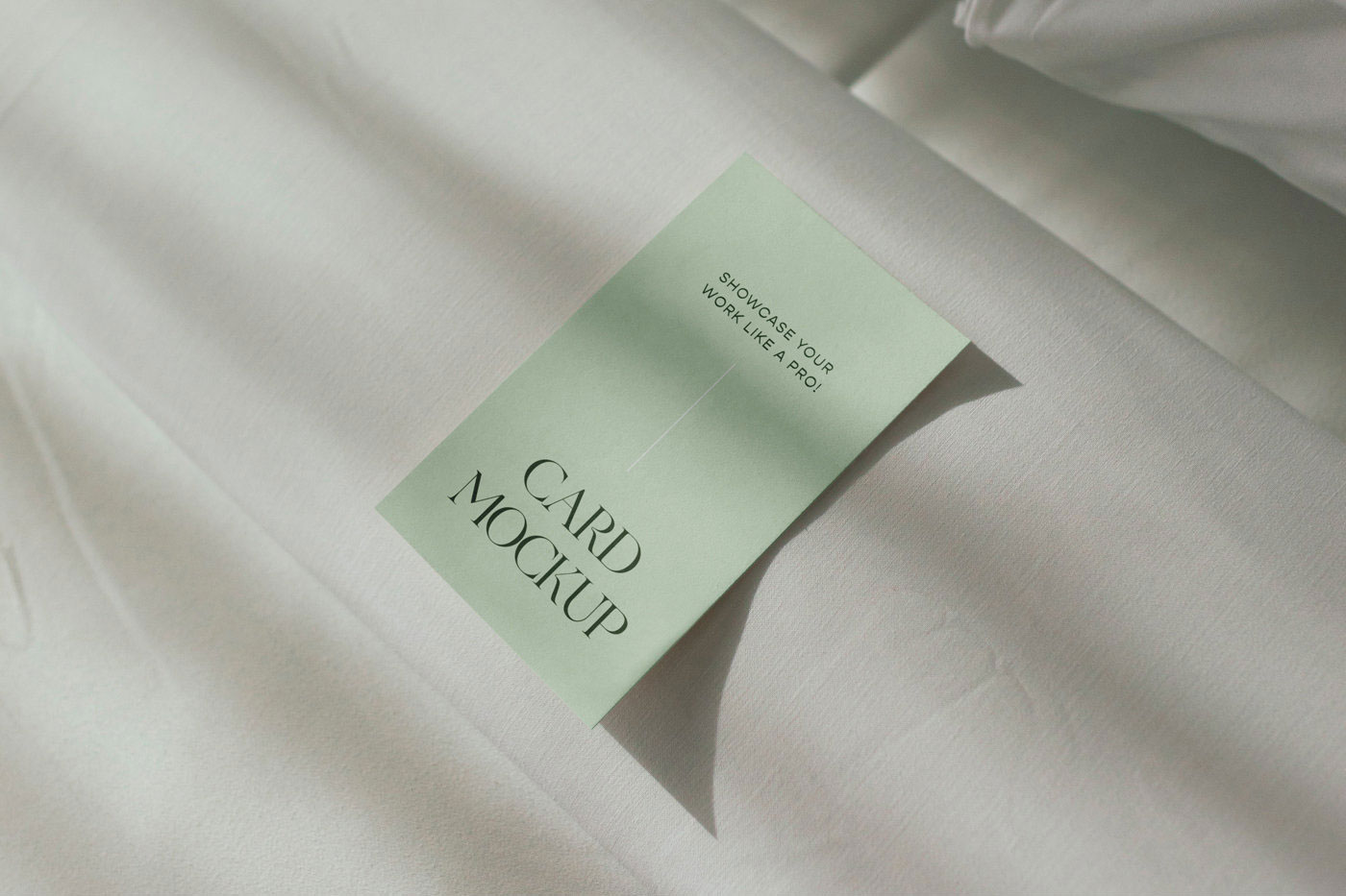 Top View of Vertical Hotel Room Card Mockup FREE PSD
