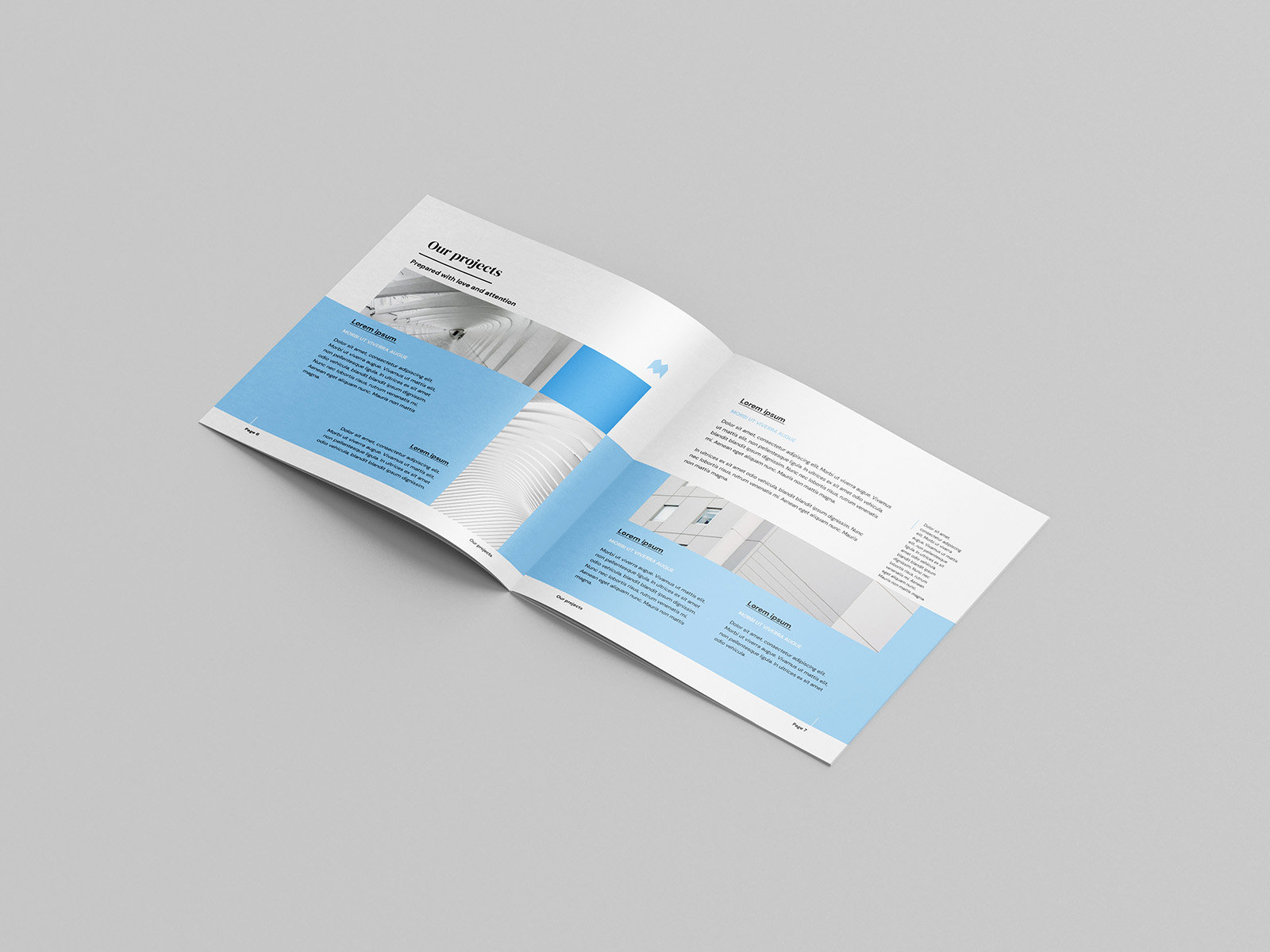 8 Mockups of Thin Square Brochure FREE PSD