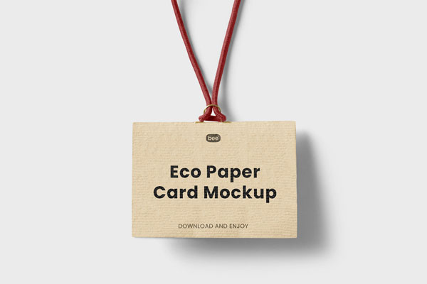 Front Sight of Paper Tag Mockup with Rubber FREE PSD