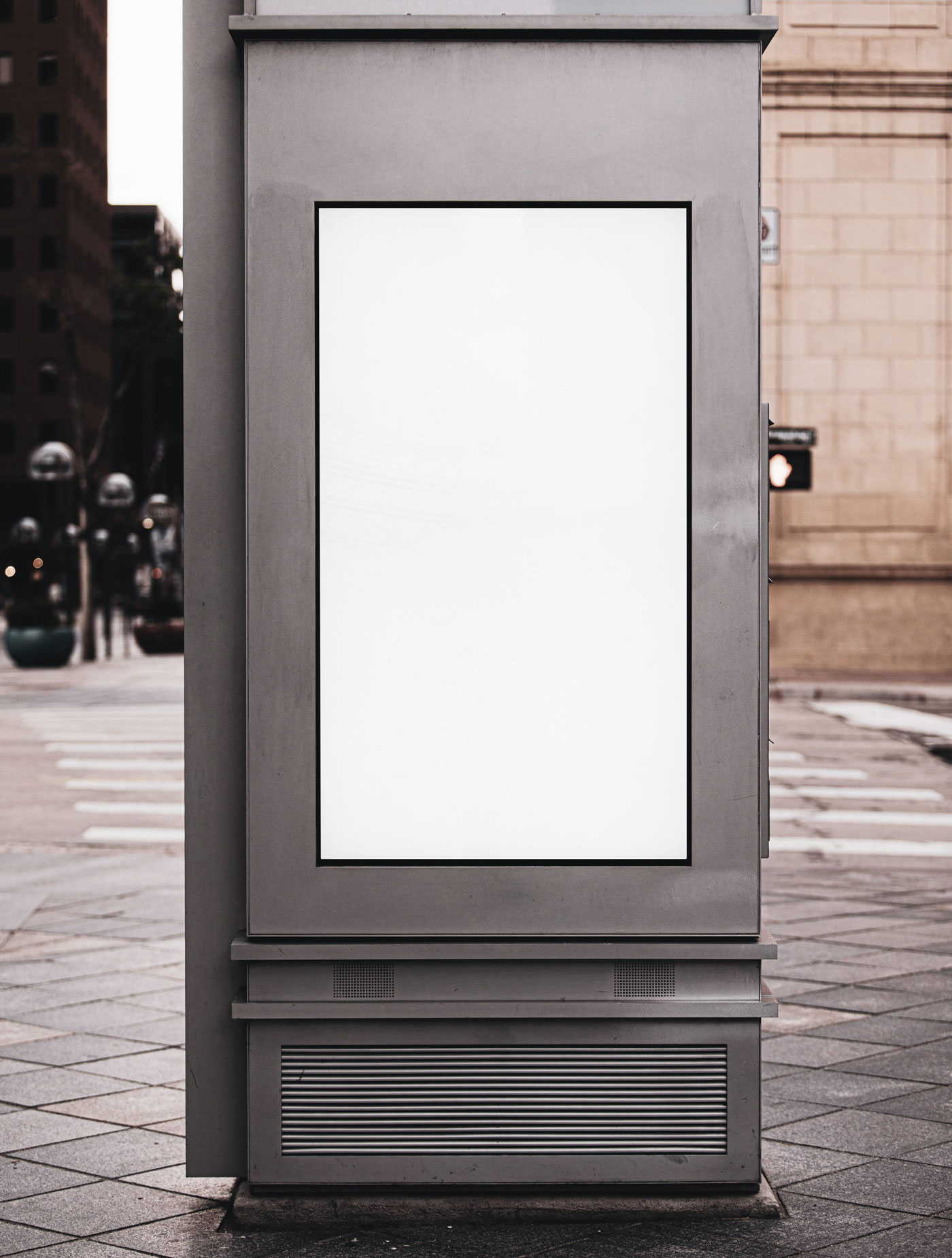 Front View of Vertical Outdoor Poster Mockup FREE PSD
