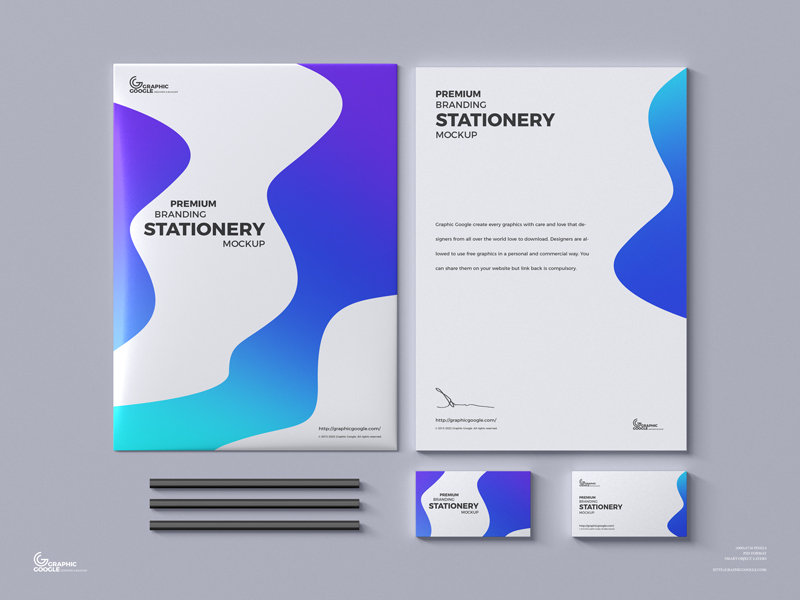 Top View of Perfect Branding Stationery Mockup FREE PSD