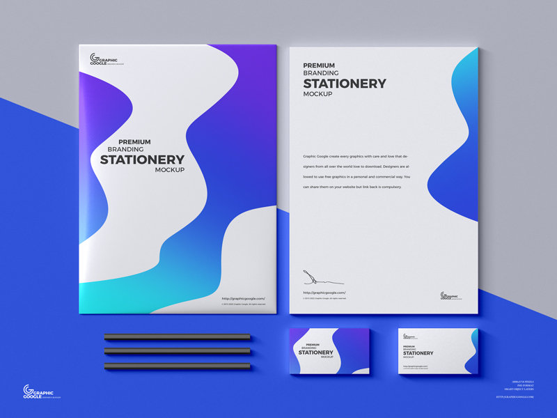 Top View of Perfect Branding Stationery Mockup FREE PSD