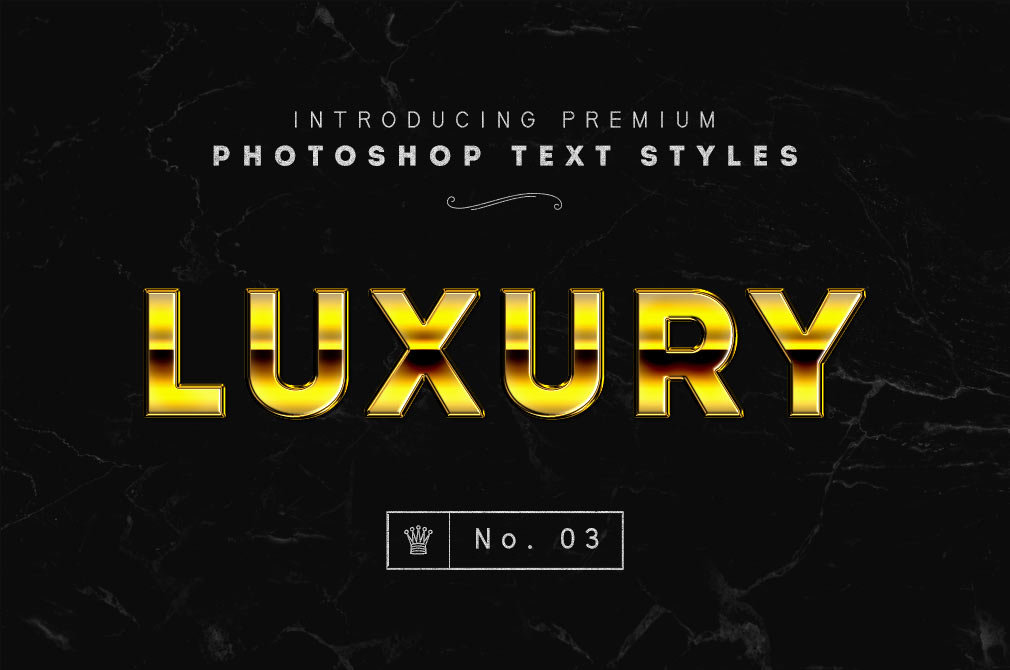 3 Photoshop Gold Text Styles FREE PSD