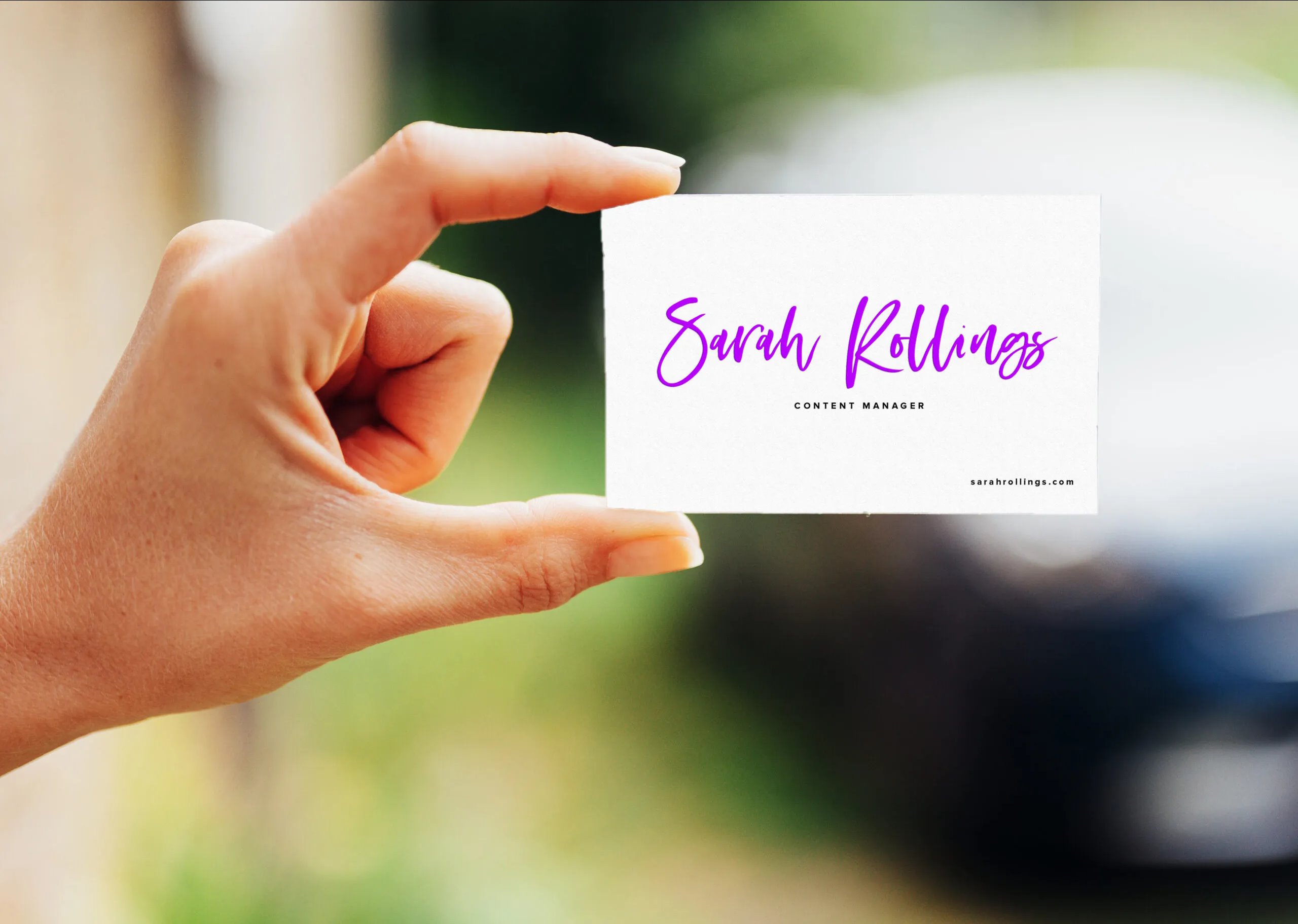 4 Hand Holding Business Card Mockups in Front Views FREE PSD