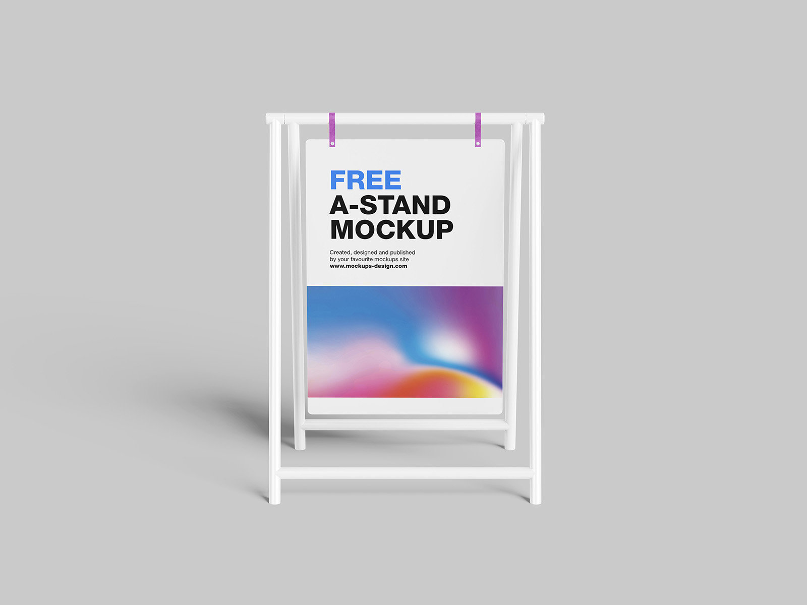 4 Metal A-Stand Mockups in Front and Perspective Sights FREE PSD