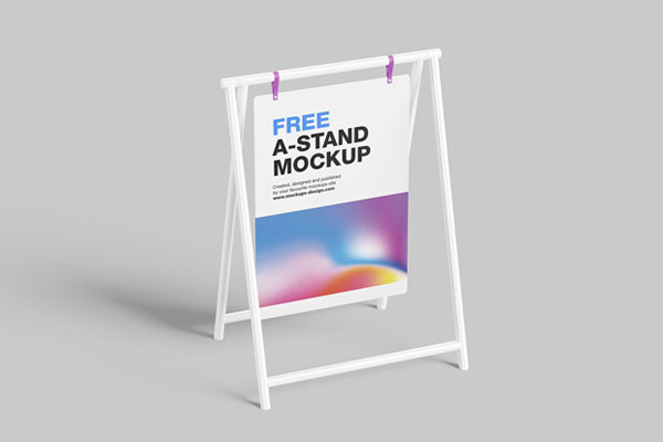 Premium PSD  Poster easel stand mockup, perspective