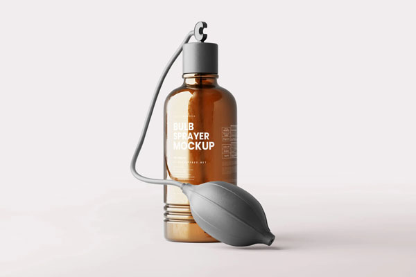 5 Angles of Spray Bottle Mockup with Bulb Atomizer FREE PSD