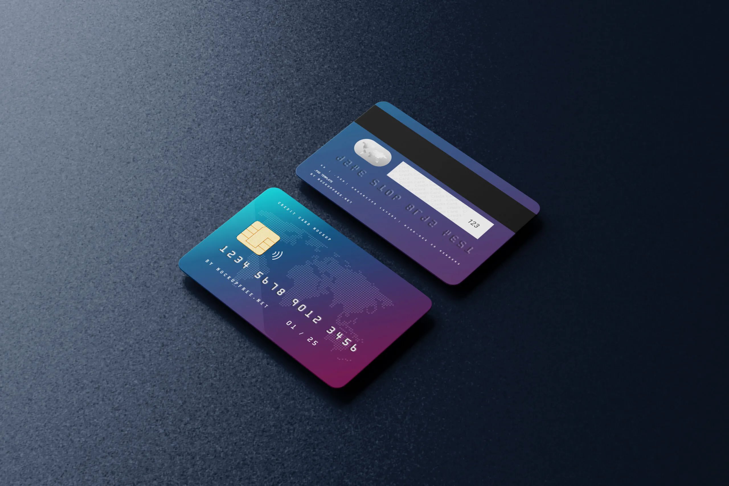 5 Free Credit Card Mockups (PSD)