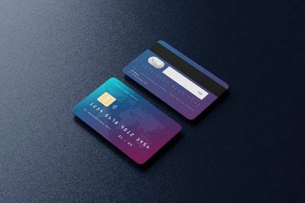 5 Credit Card Mockups in Front and Perspective Views FREE PSD