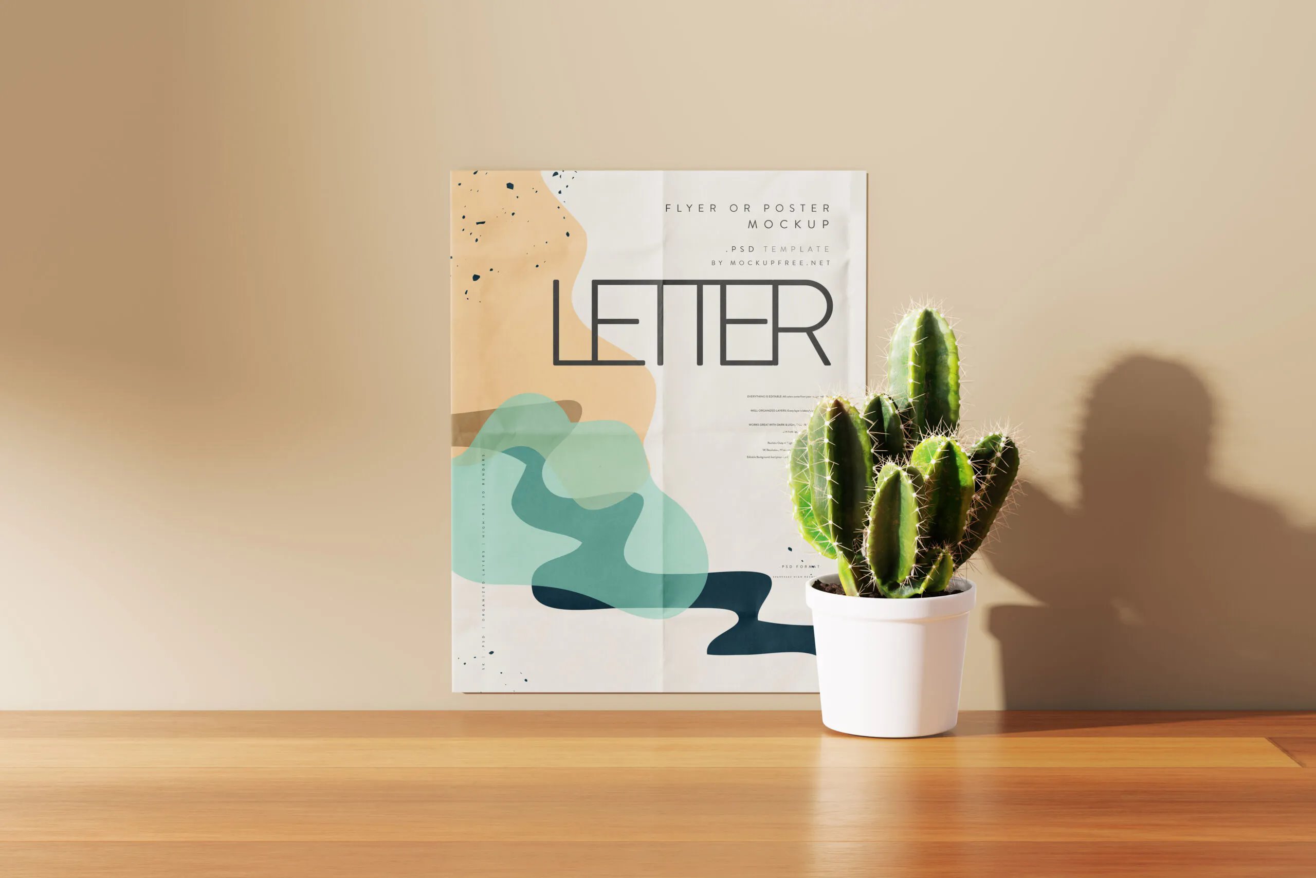 5 US Letter Size Flyer / Poster Mockups in Front Sight FREE PSD