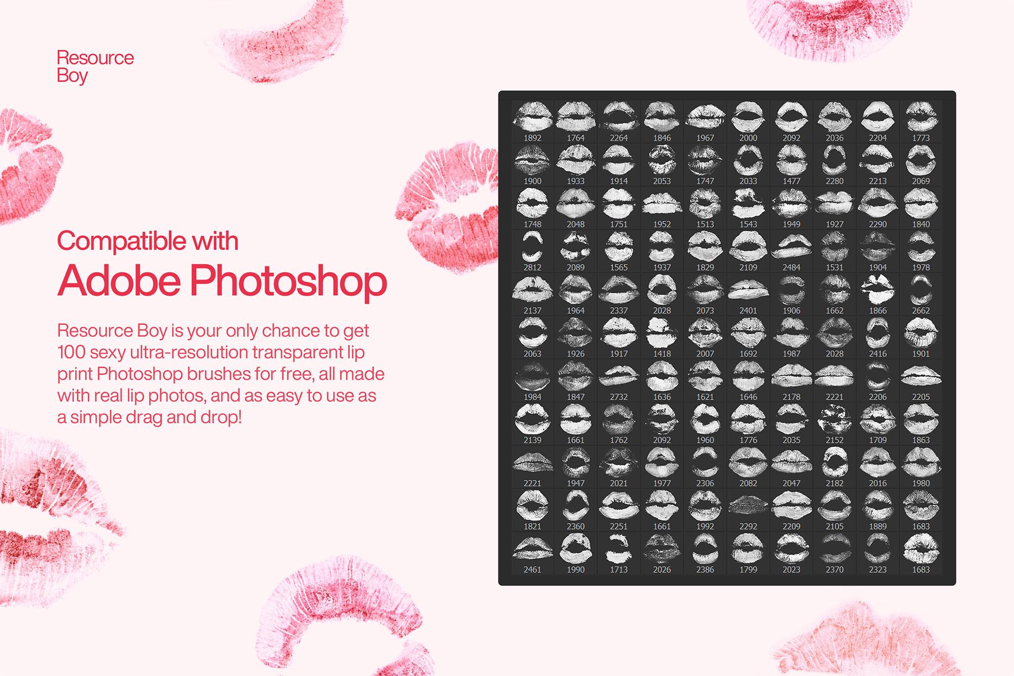 100+ Free Lip Print Photoshop Brushes [4K]