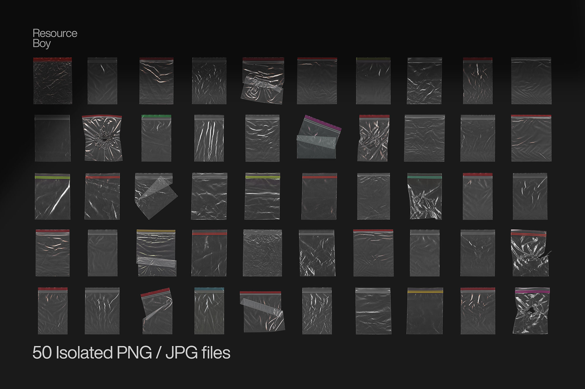 Free Ziplock Plastic Bag Textures - PNG Transparent Background
