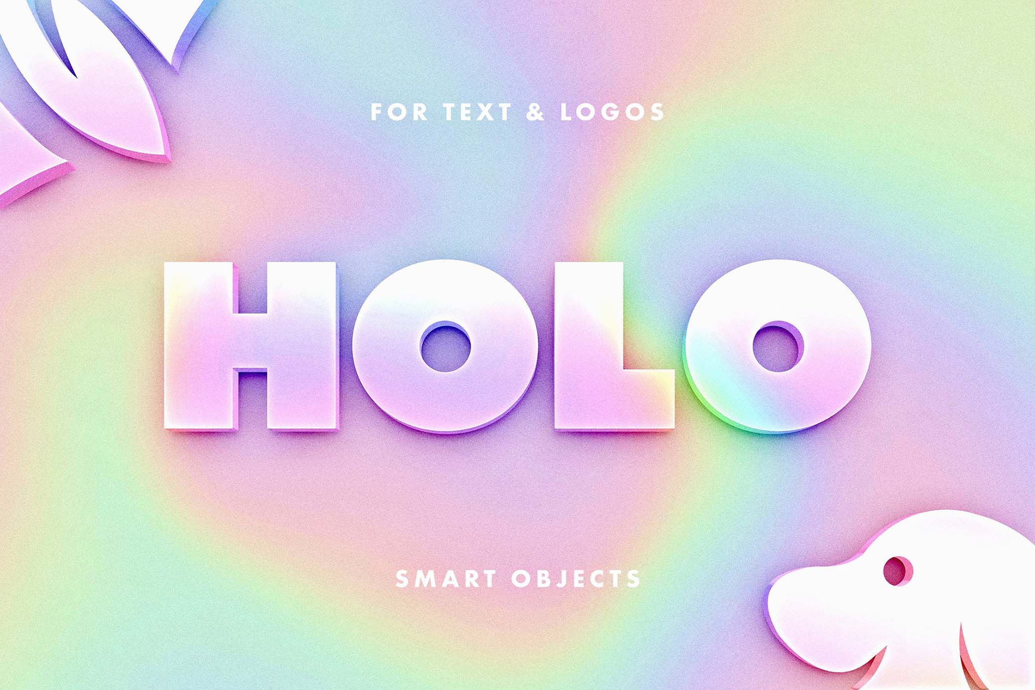 Holographic Text Effect FREE PSD