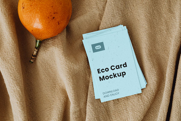 Lying Business Card Mockup in Top View FREE PSD