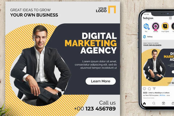 Modern Abstract Digital Marketing Business Flyer / Instagram Post ...