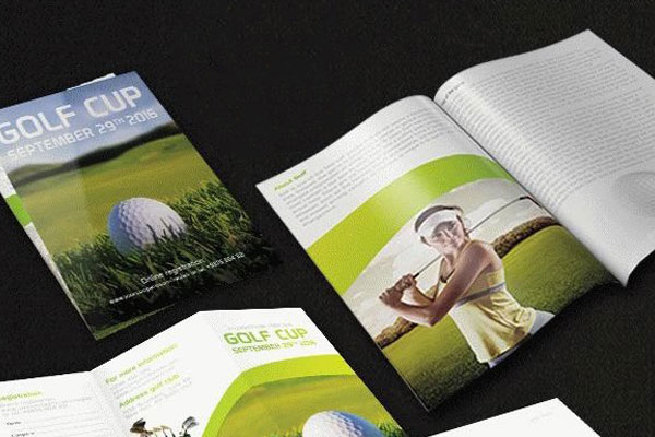 Modern Golf Cup Set Template Including Brochures and Business Cards FREE PSD
