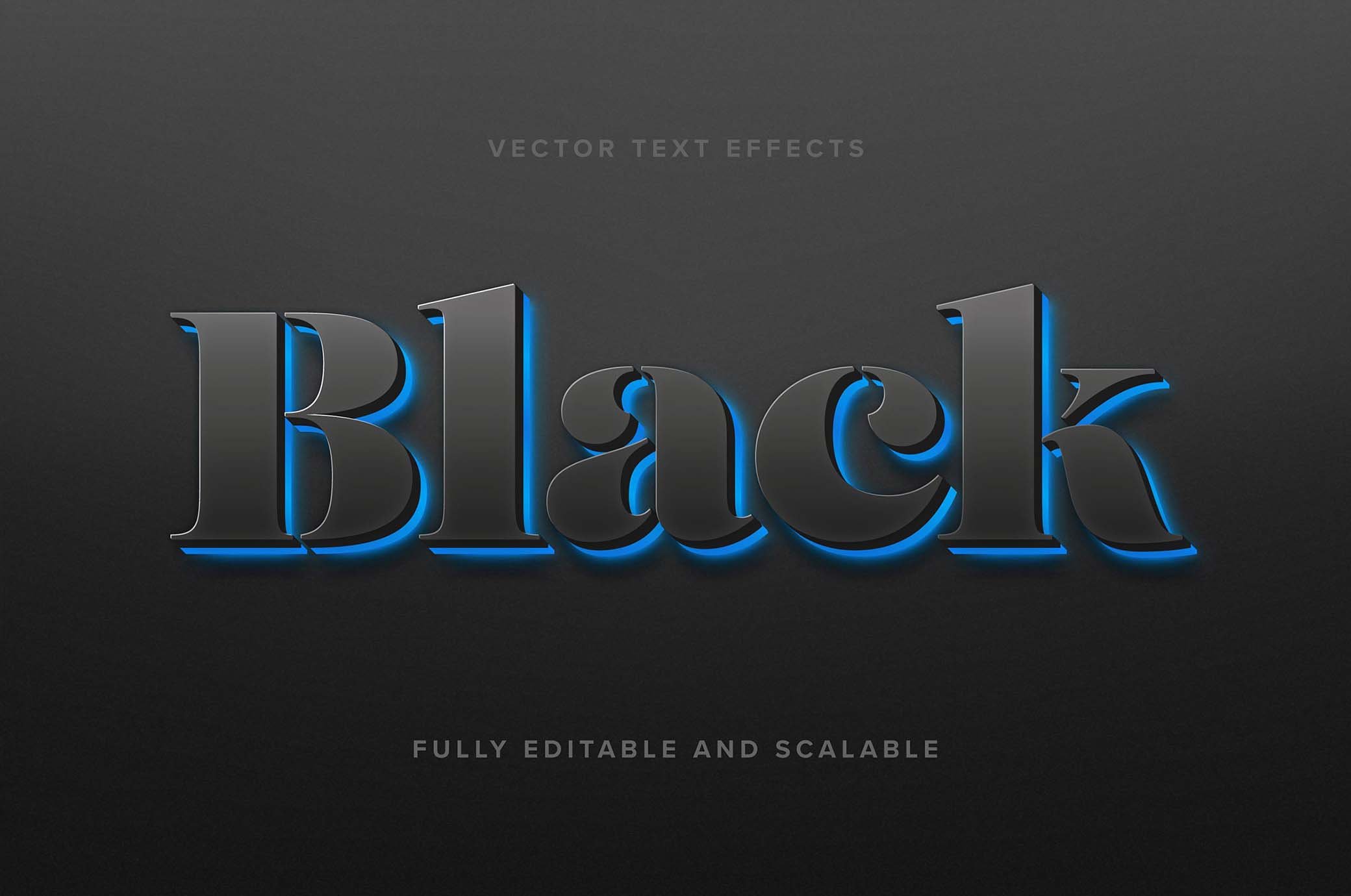 Neon Backlight Vector Text Effect FREE PSD