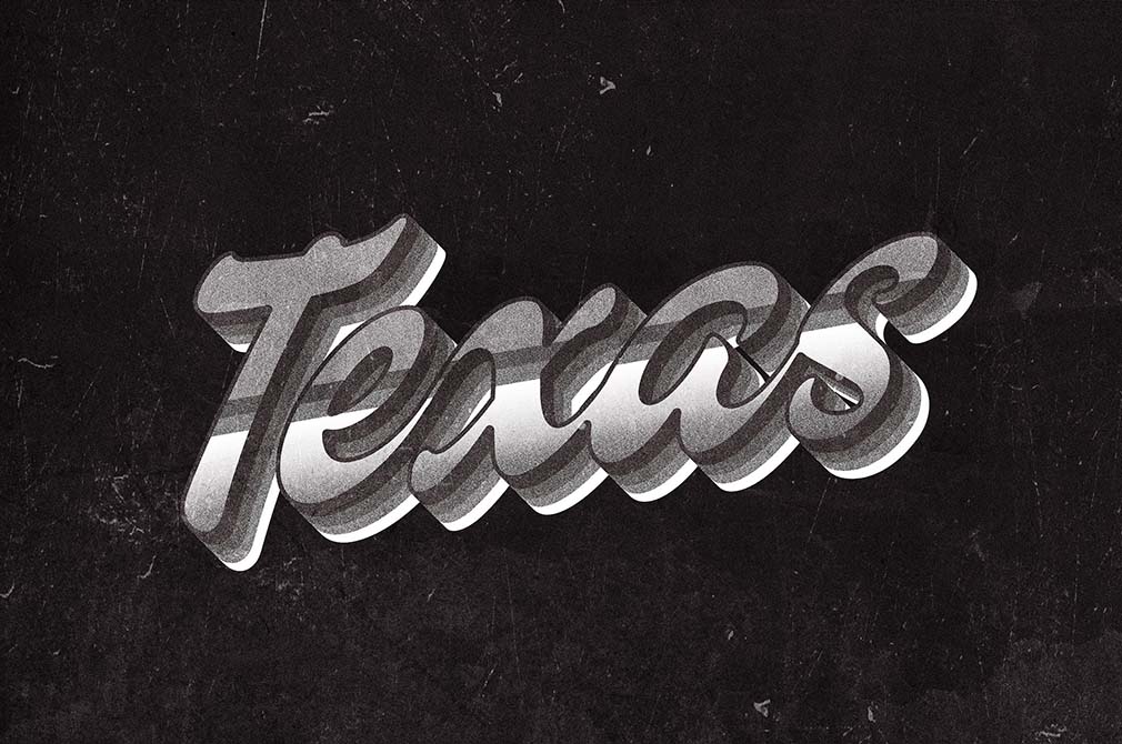 Texas Vintage Text Effect FREE PSD