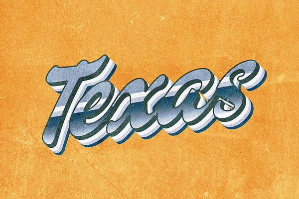 Texas Vintage Text Effect FREE PSD