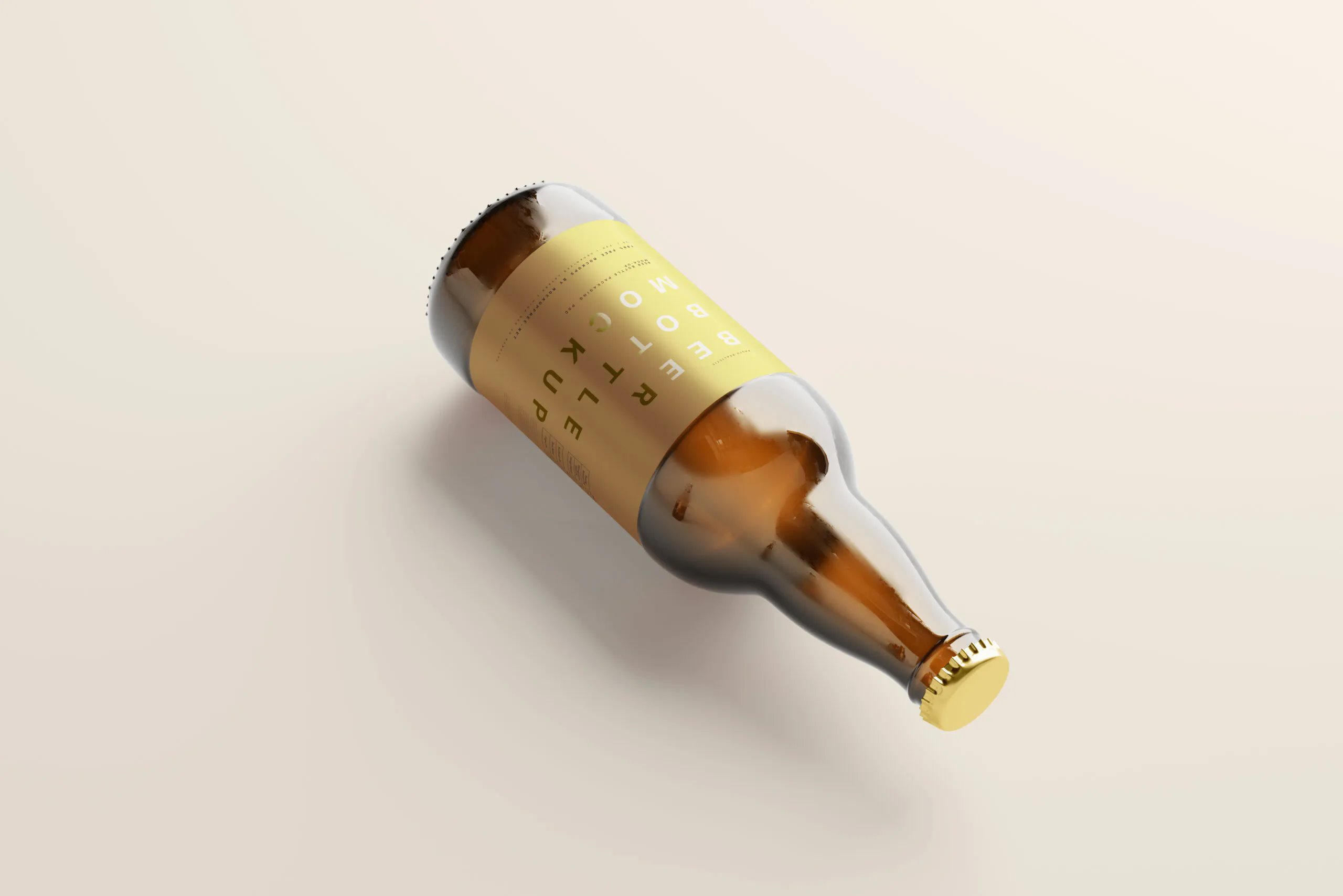 10 Amber Beer Bottles Mockups in Different Sights FREE PSD