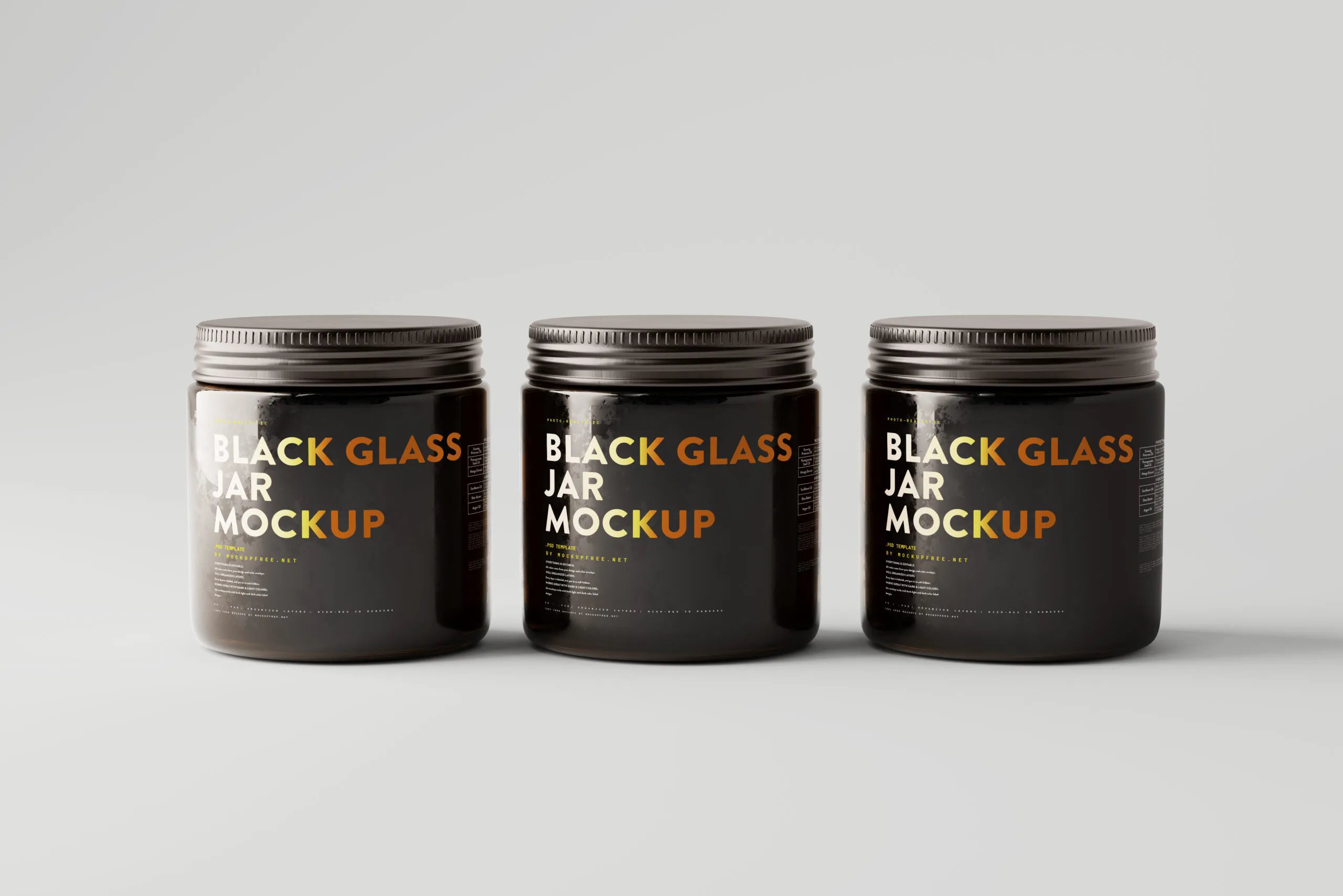 10 Glass Jars Mockups in Various Views with Label FREE PSD