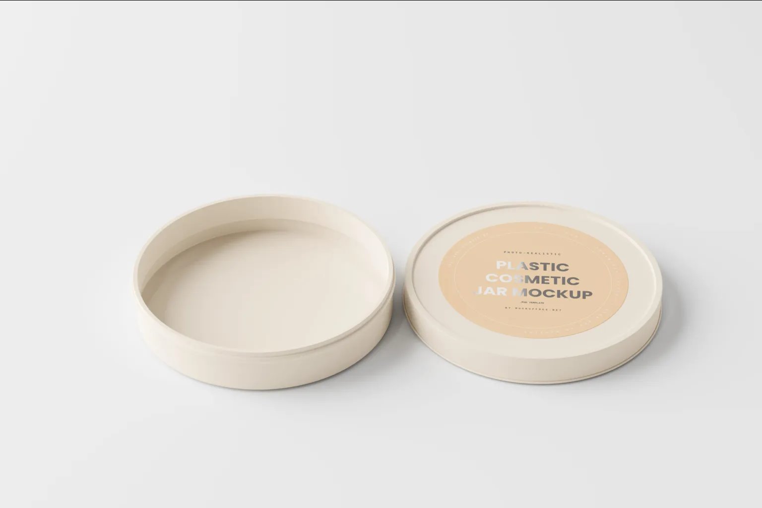 10 Mockups of Flat Plastic Cosmetic Jar with Label FREE PSD
