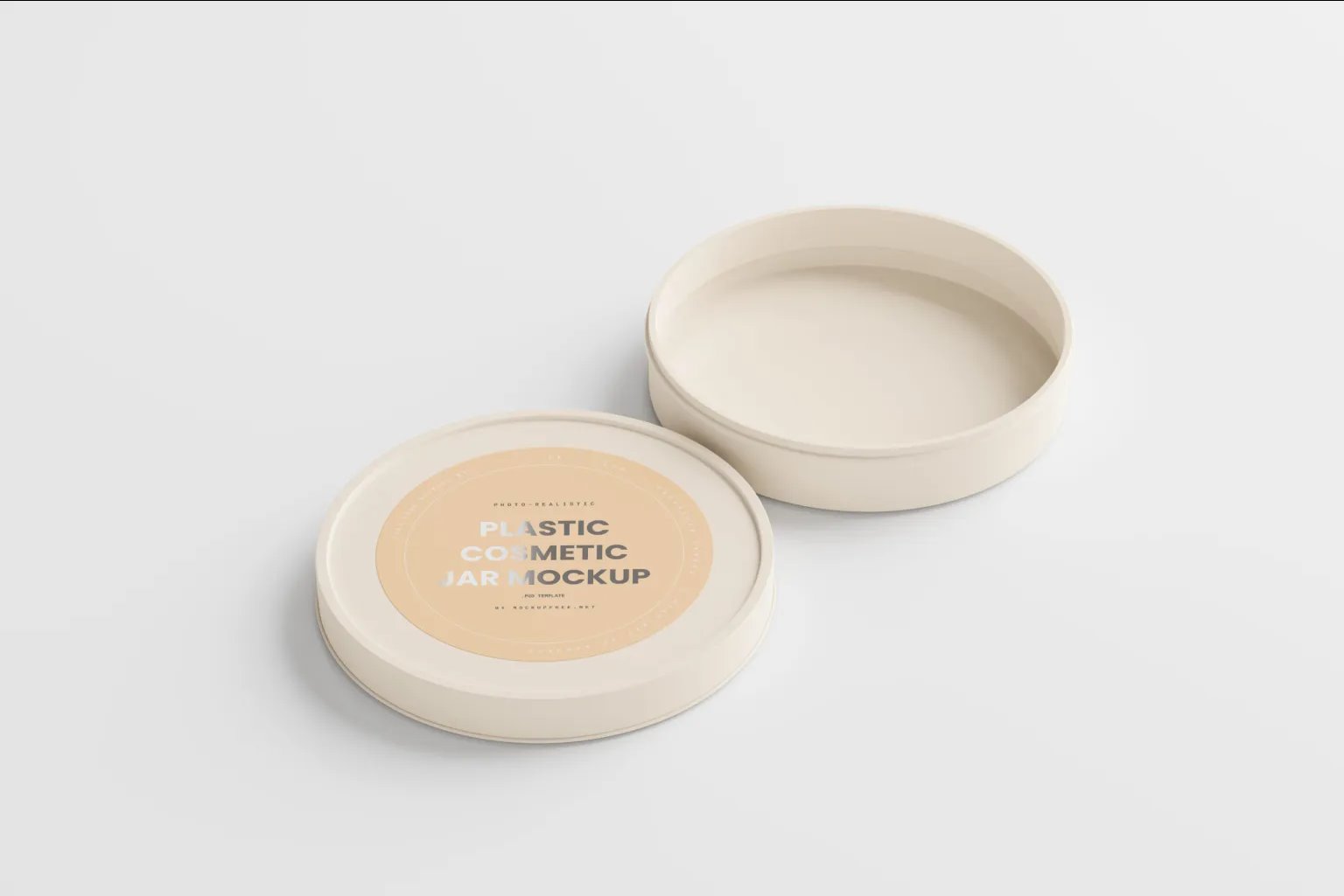 10 Mockups of Flat Plastic Cosmetic Jar with Label FREE PSD
