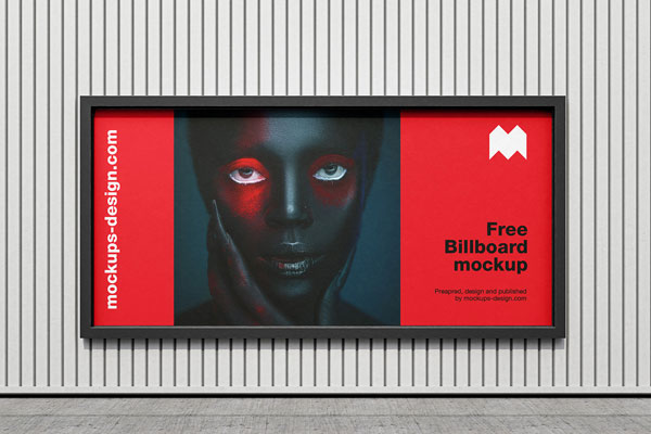 2 Billboard mockups on Corrugated Sheet in Front and Perspective Sight FREE PSD
