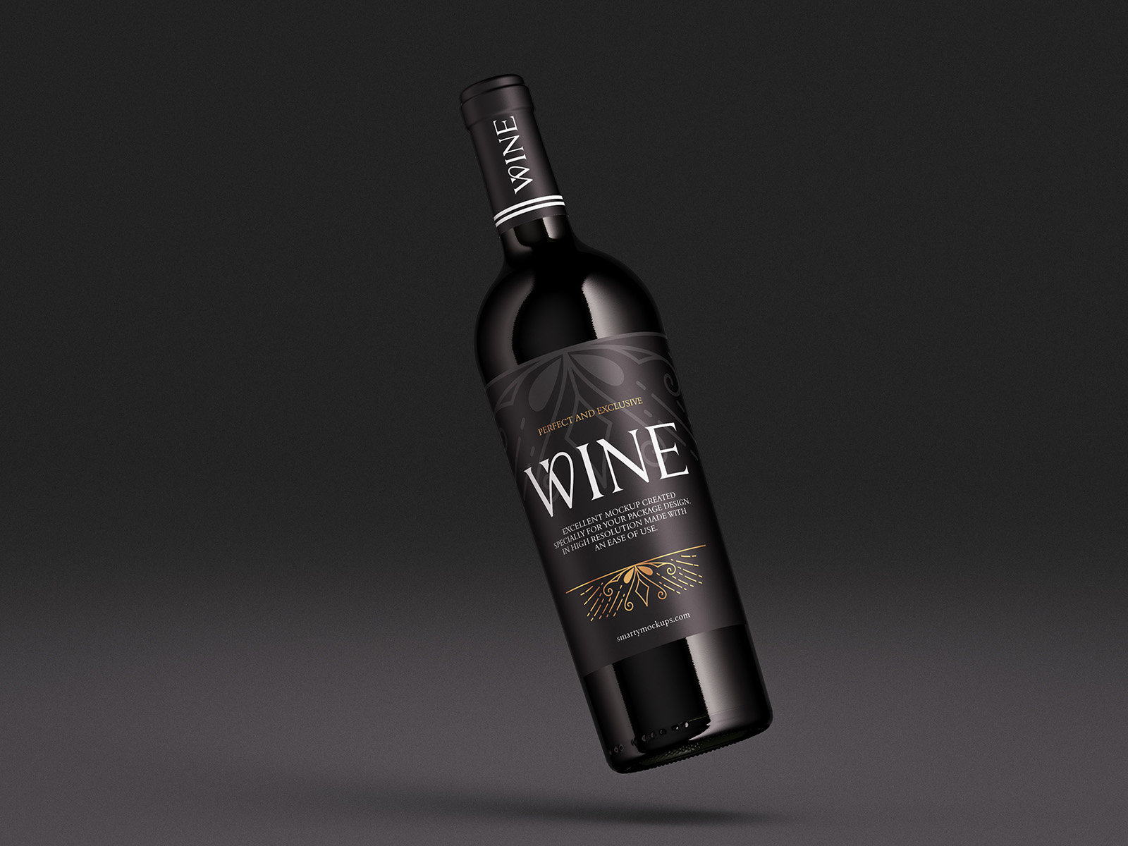 3 Wine Bottle Mockup with Label in Front View FREE PSD