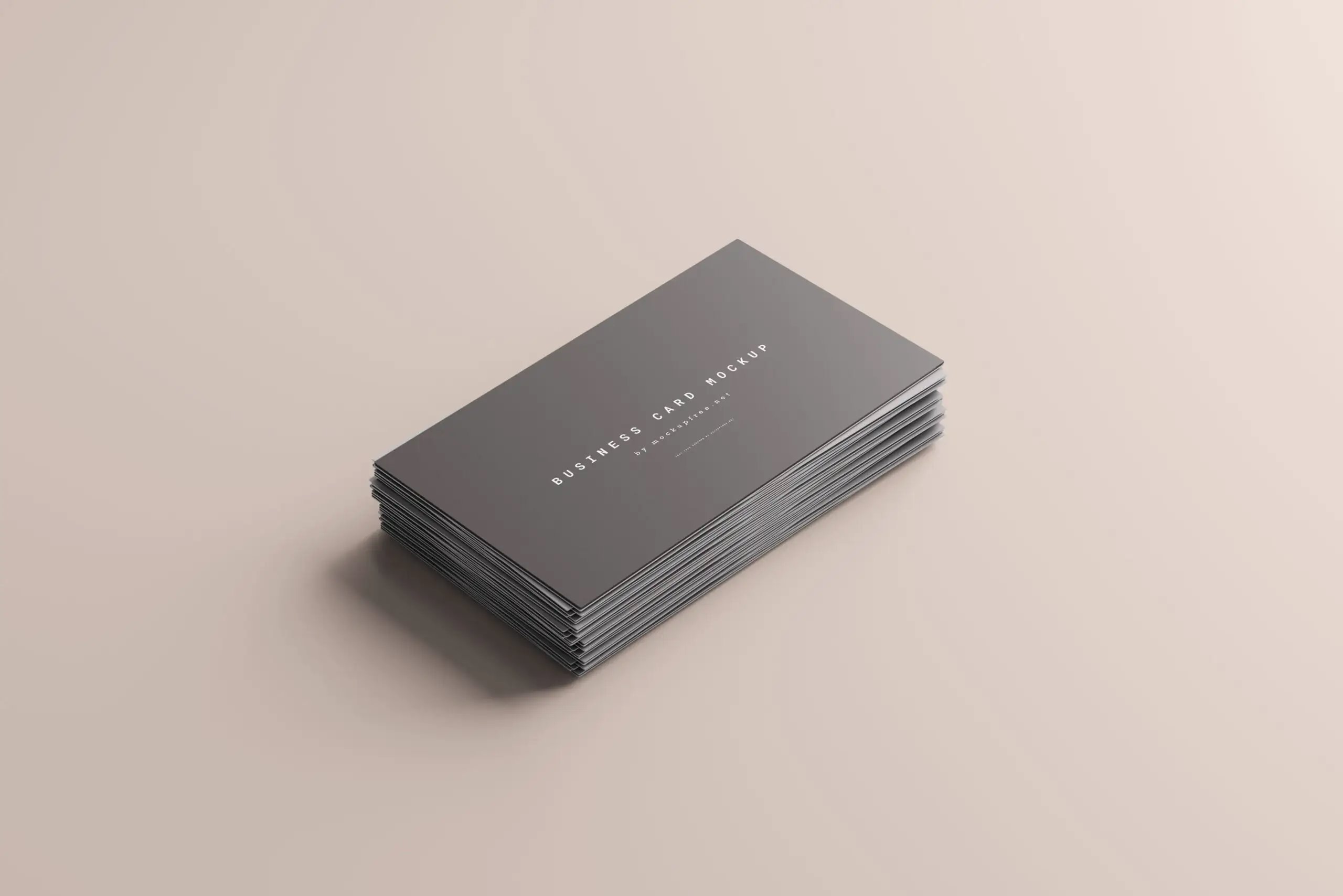 5 Business Card Stack Mockups in Perspective View FREE PSD