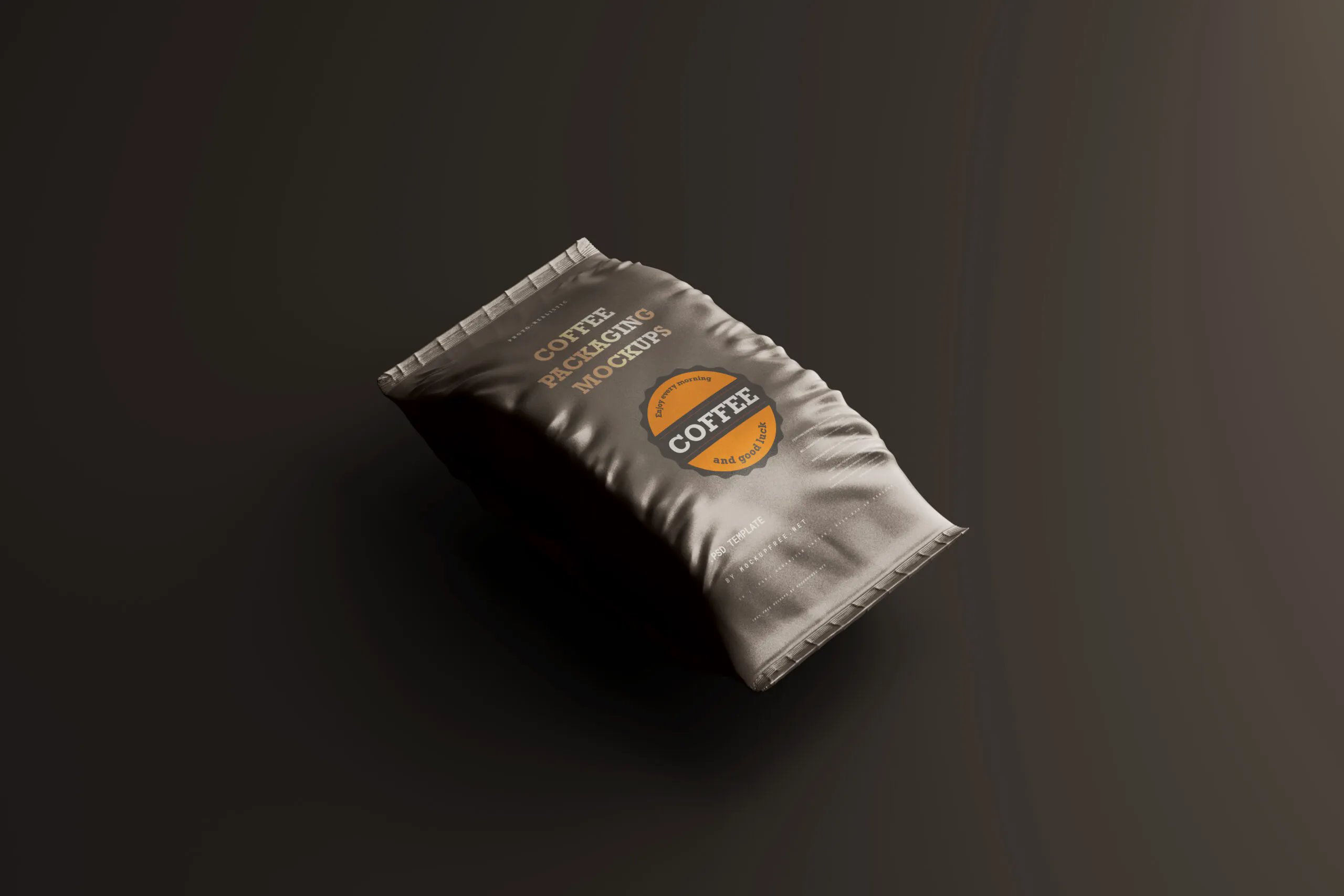5 Coffee Foil Pack Mockups in Varied Sights FREE PSD