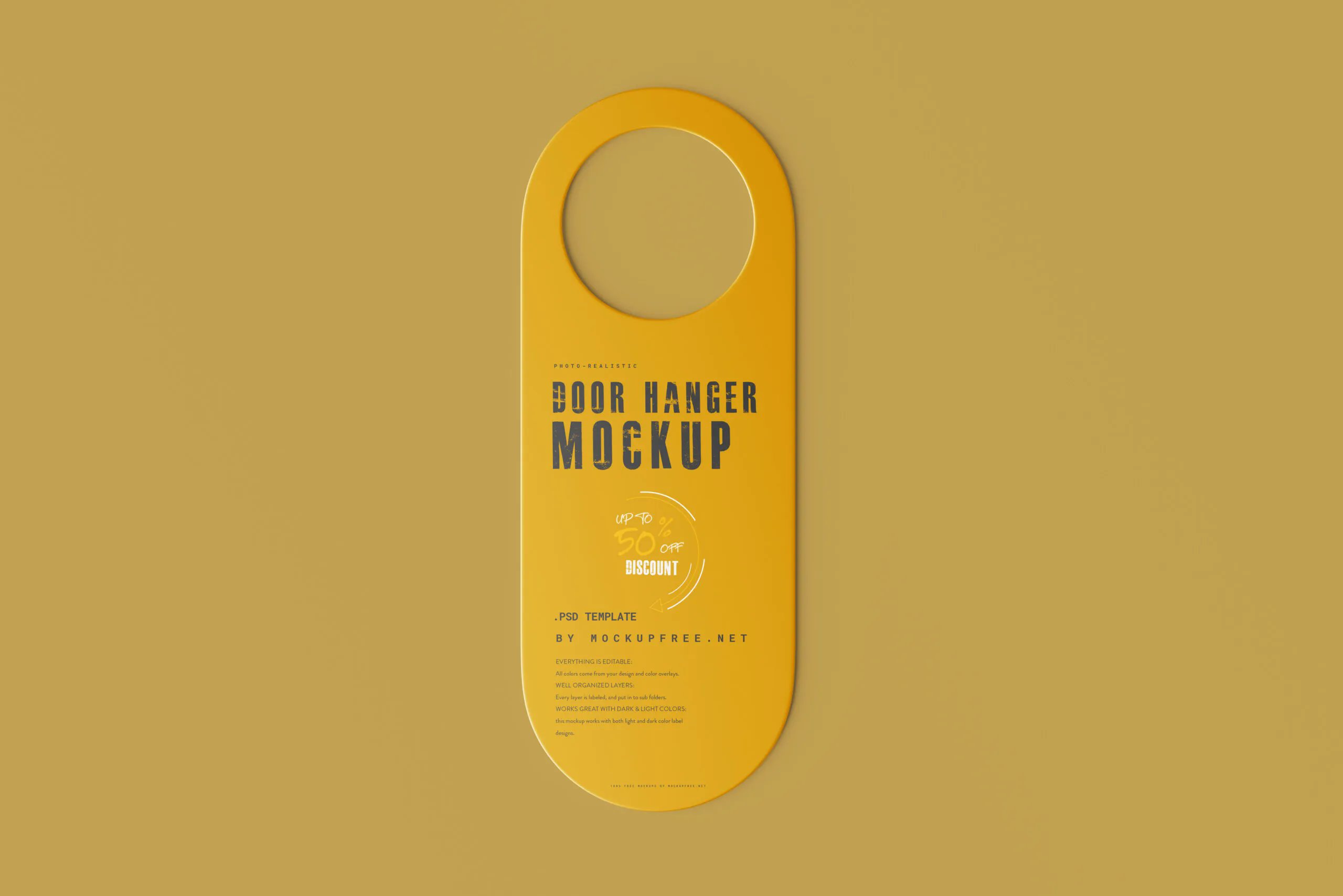 5 Door Hanger Mockups in Front and Perspective Sights FREE PSD