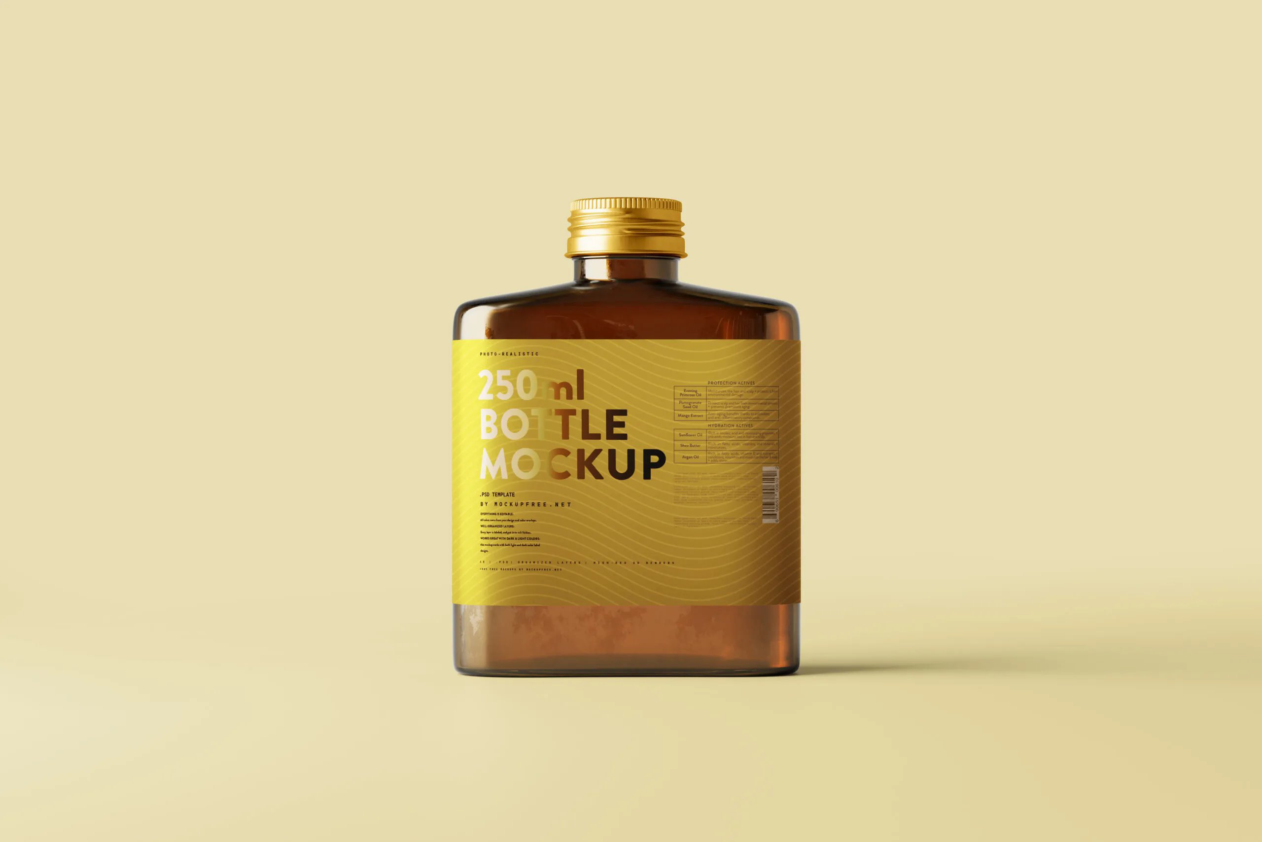 5 Flat Liquor Bottle Mockups with Screw Cap in Varied Sights FREE PSD