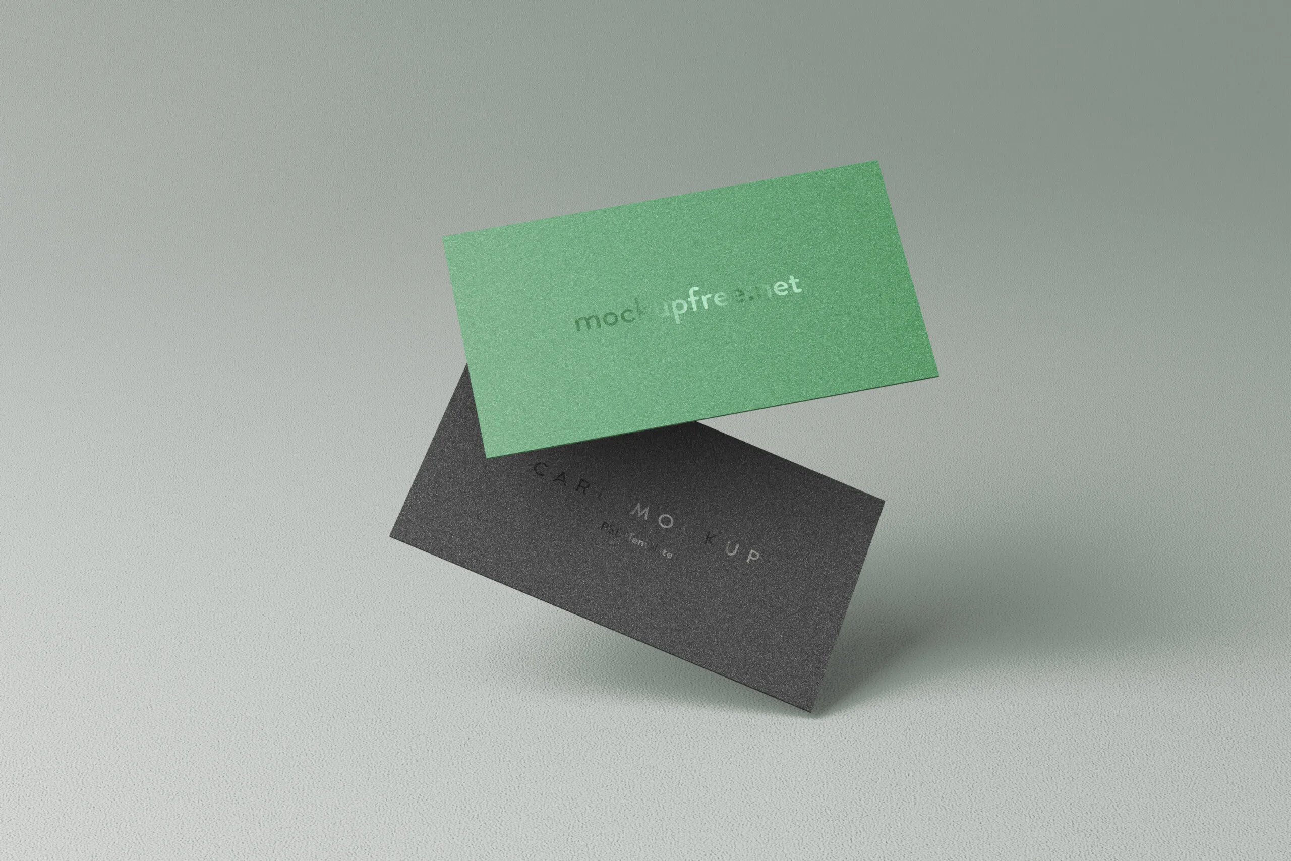 5 Floating Business Cards Mockups in Perspective View FREE PSD