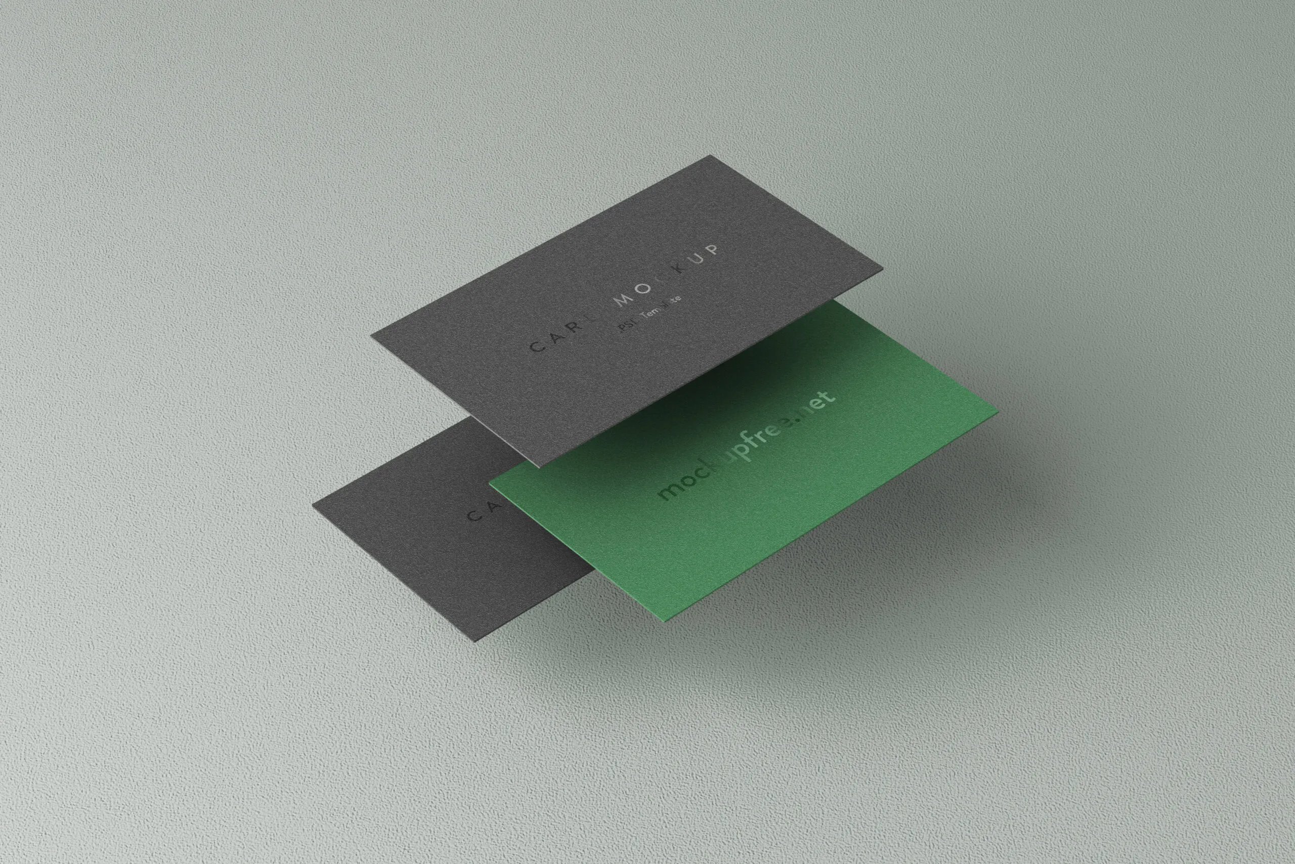 5 Floating Business Cards Mockups in Perspective View FREE PSD