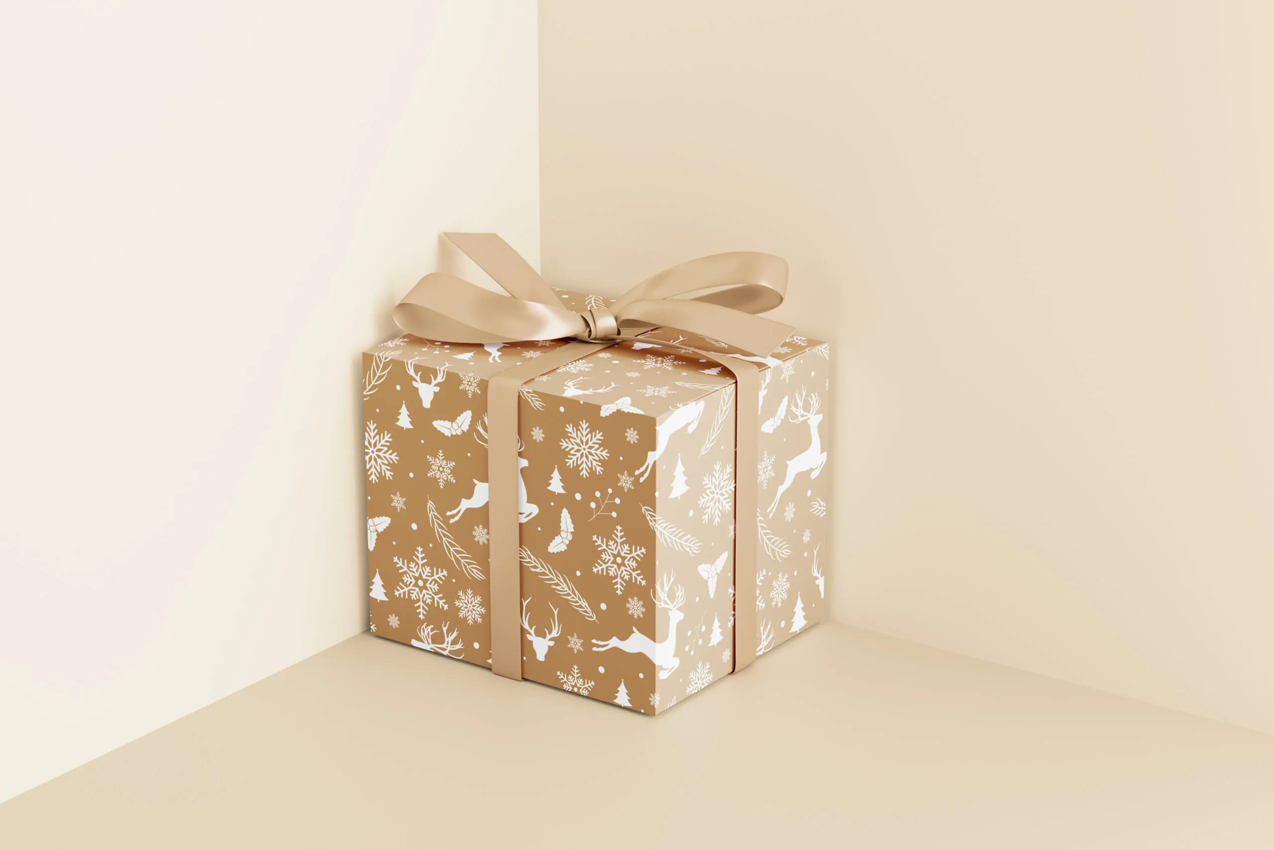 5 Gift Box Mockups in Perspective View FREE PSD