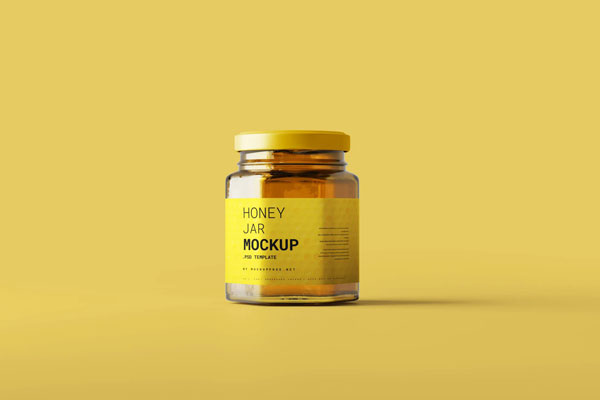 5 Honey Jar Mockups with Lid in Various Views FREE PSD