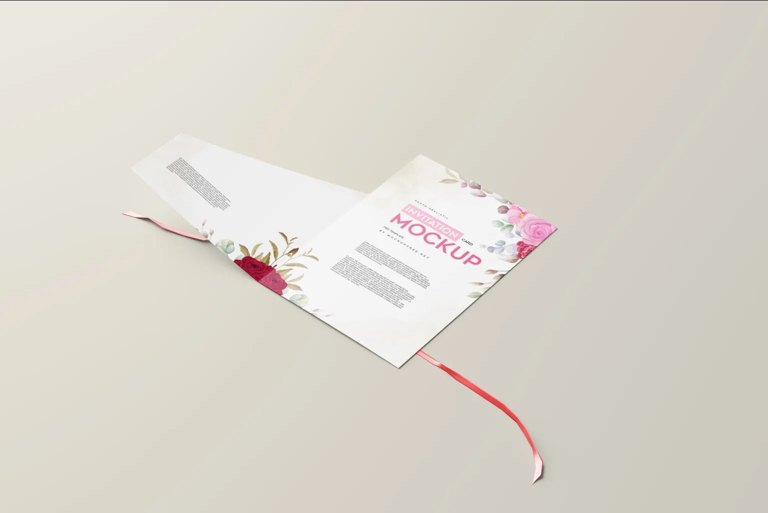 5 Invitation Card Mockups in Different Visions FREE PSD