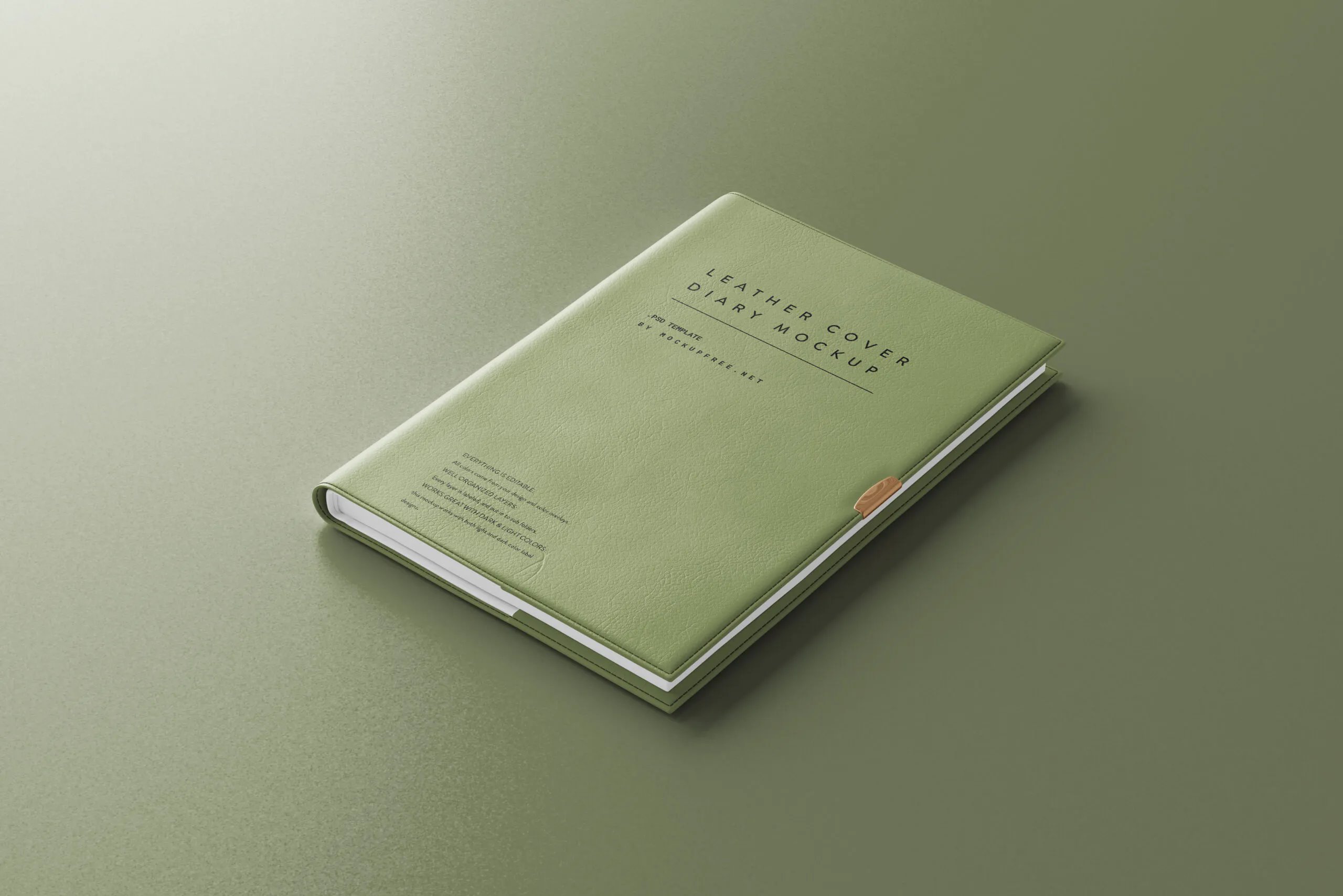 5 Leather Cover Diary Mockups in Varied Sights FREE PSD