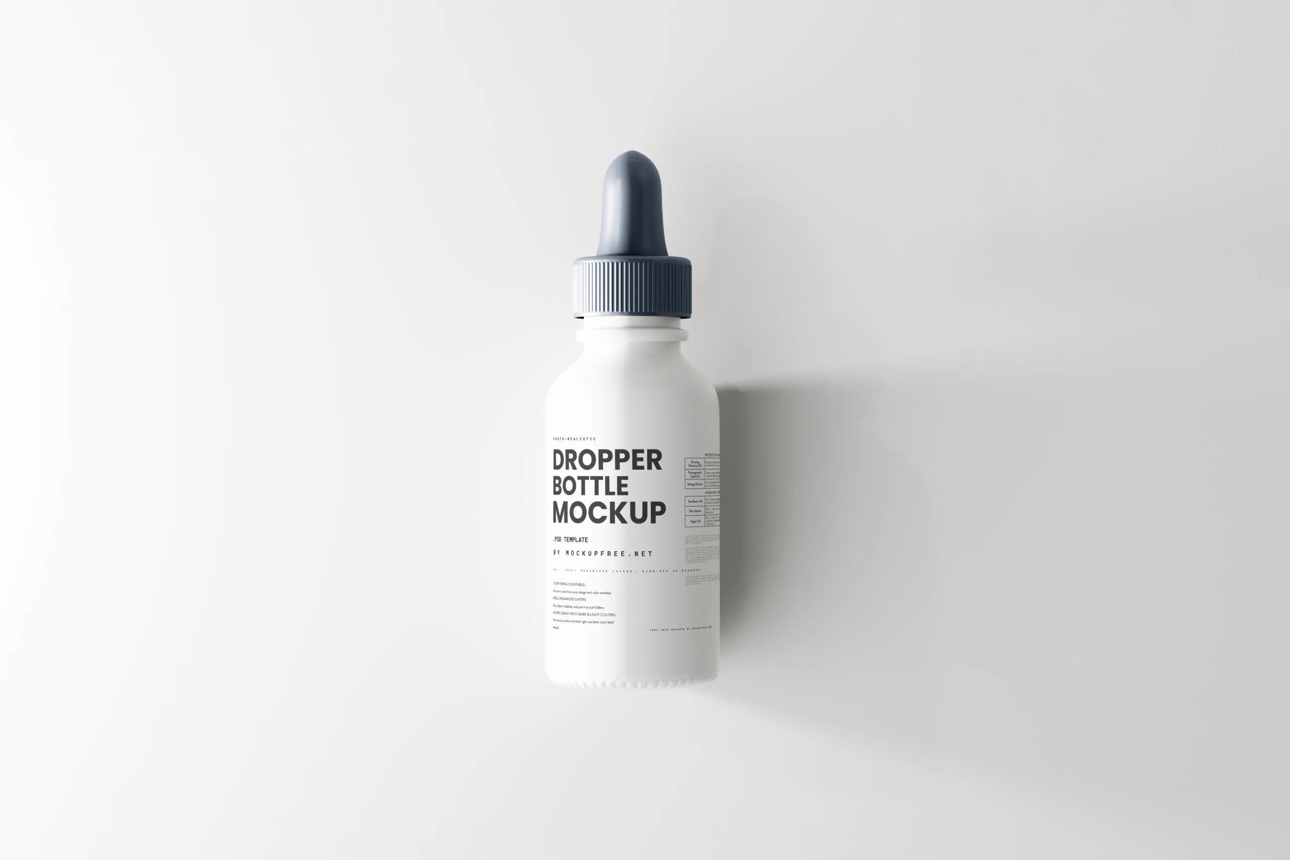 5 Matte Ceramic Dropper Bottle Mockups in Various Sights FREE PSD