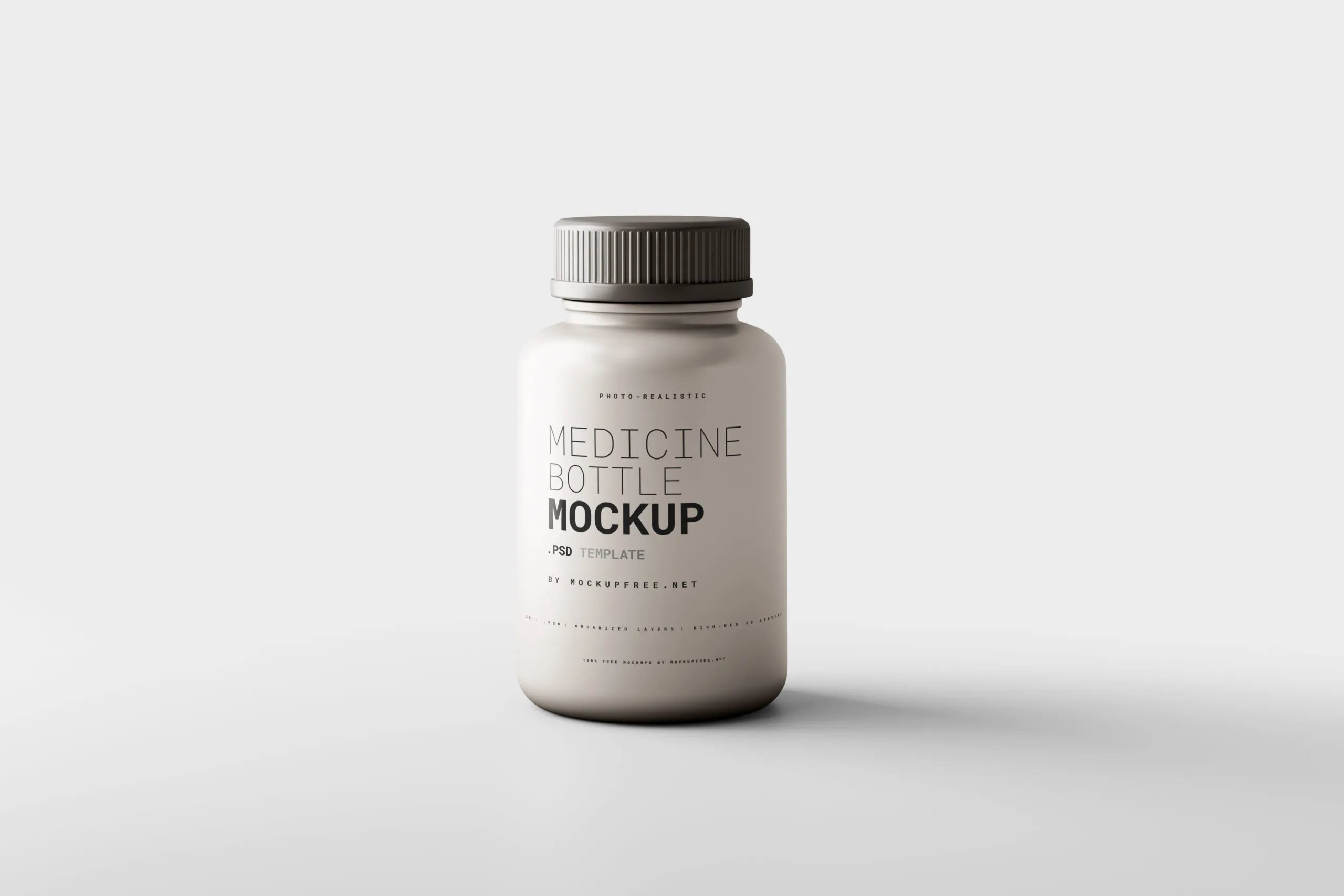 5 Medicine Bottle with Business Card Mockups in Distinct Shots FREE PSD