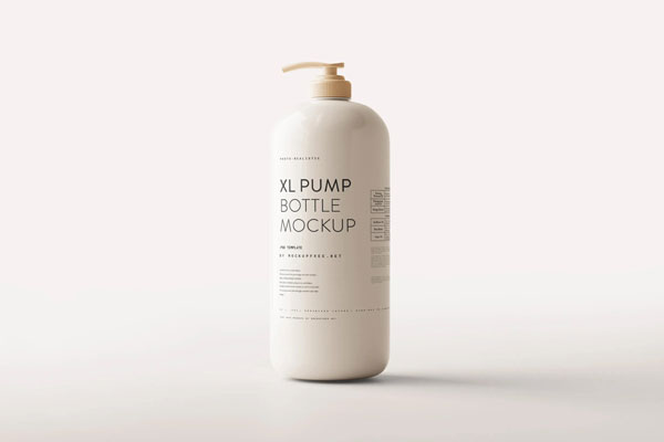 5 Mockups of Extra Large Pump Bottle in Varied Visions FREE PSD