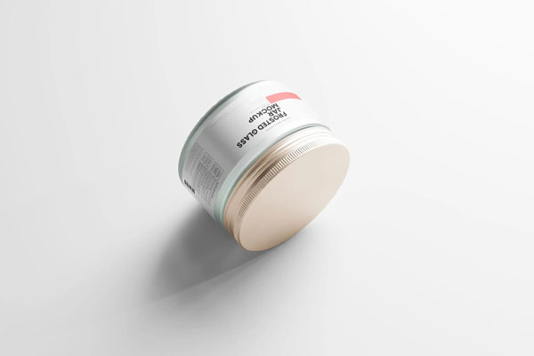 5 Mockups of Frosted Glass Jar with Label FREE PSD