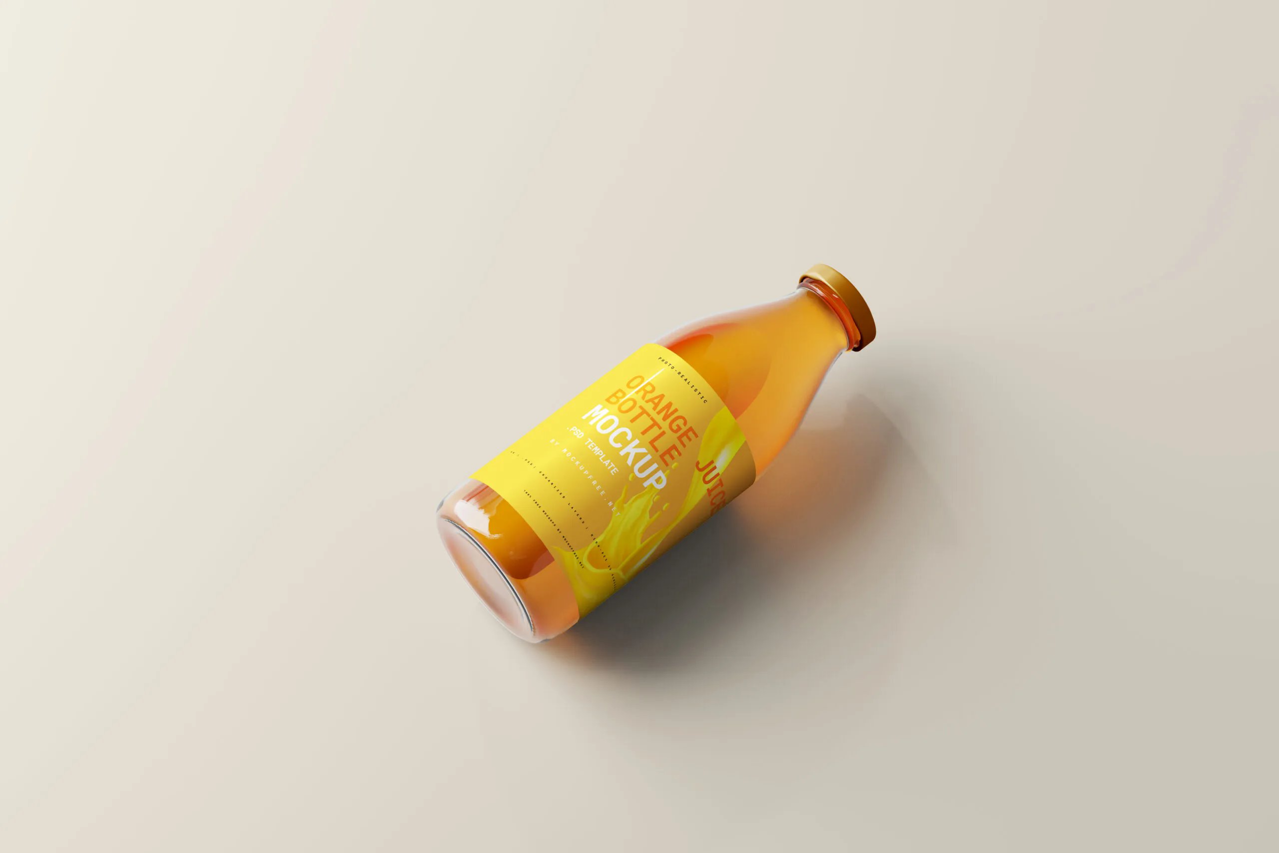 5 Orange Juice Bottle Mockups in Varied Visions FREE PSD