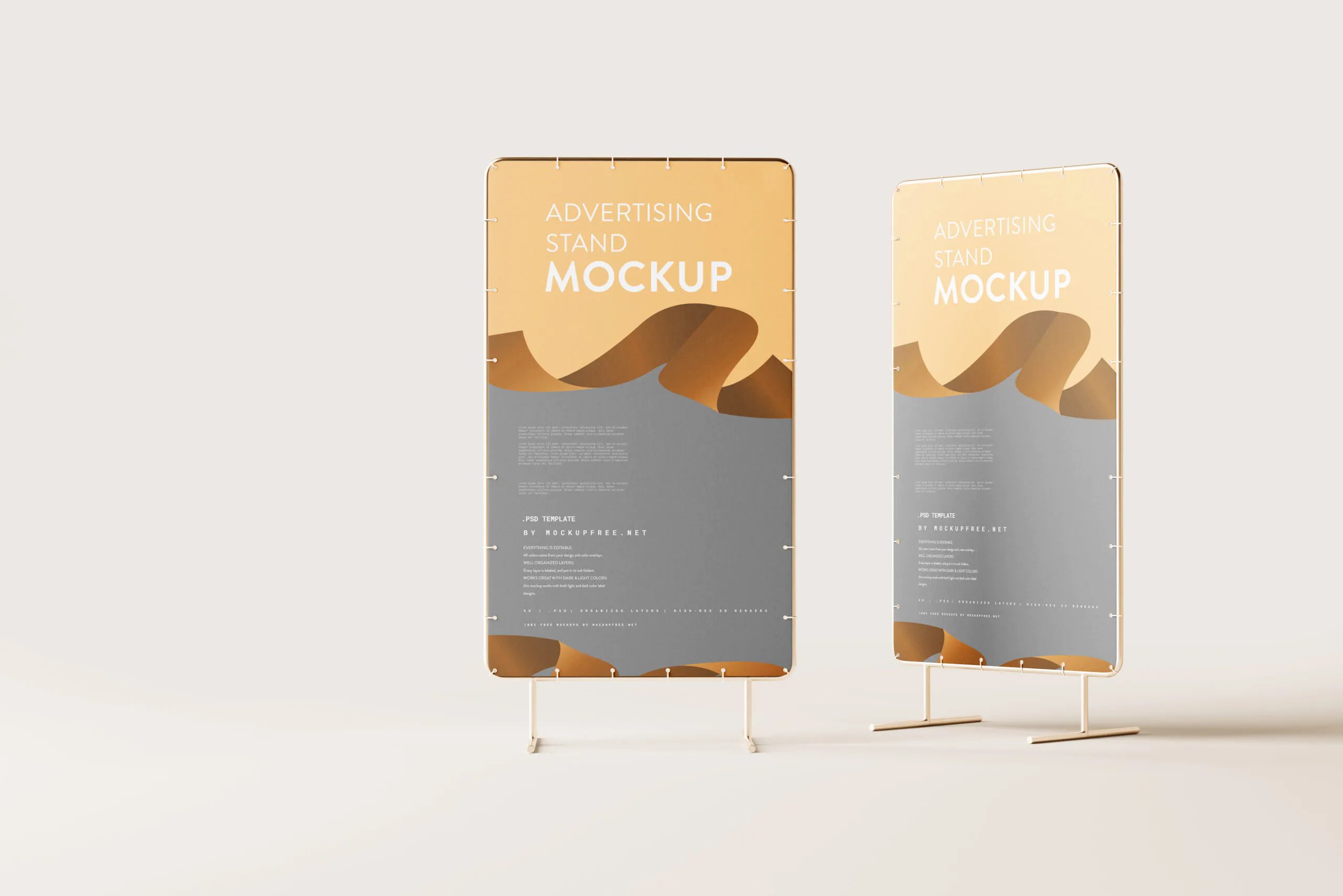 5 Shots of Advertising Stand Mockup FREE PSD
